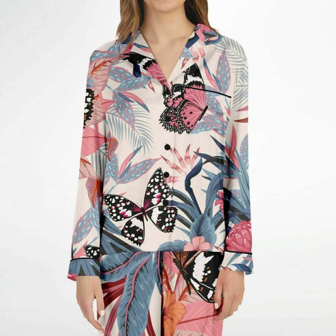 Butterflies and Floral Satin Pajamas - $84.99 Free Shipping