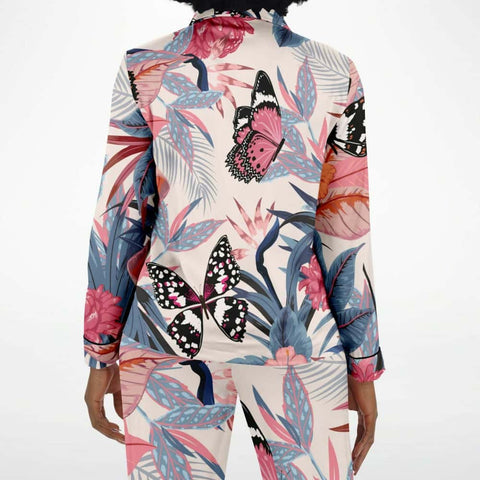 Butterflies and Floral Satin Pajamas - $84.99 Free Shipping