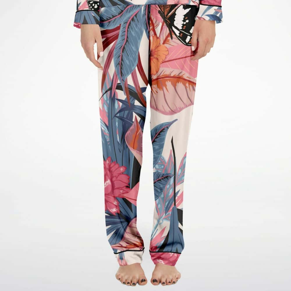 Butterflies and Floral Satin Pajamas - $84.99 Free Shipping