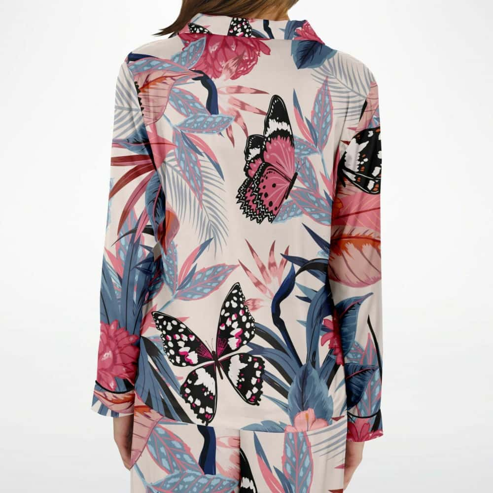 Butterflies and Floral Satin Pajamas - $84.99 Free Shipping