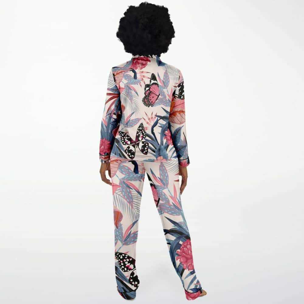 Butterflies and Floral Satin Pajamas - $84.99 Free Shipping