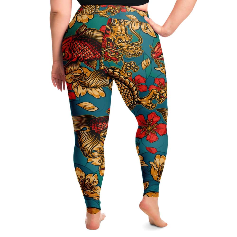 Dragons and Fish Plus Size Leggings - $48.99 Free Shipping