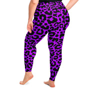 Electric Purple Leopard Print Plus Size Leggings