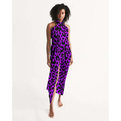 Electric Purple Leopard Print Swim Cover Up