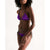 Electric Purple Leopard Print Triangle String Bikini -