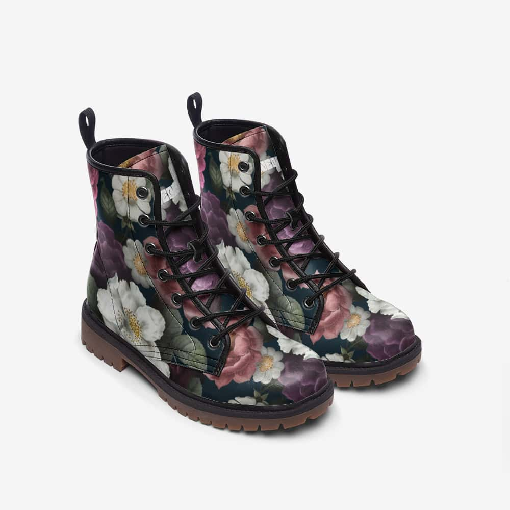 Floral Vegan Leather Boots - $99.99 - Free Shipping