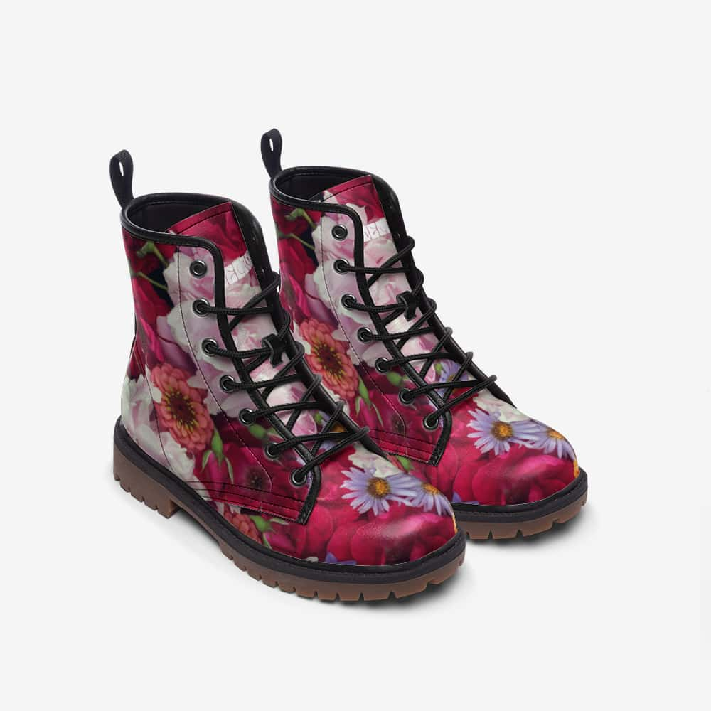 Floral Vegan Leather Boots - $99.99 - Free Shipping