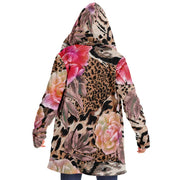 Flowers and Animal Print Microfleece Cloak