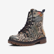Flowers and Animal Print Vegan Leather Boots