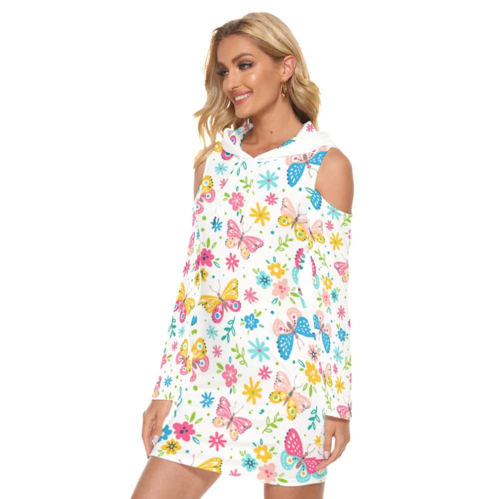Flowers and Butterflies Hoodie Dress - $54.99 - Free