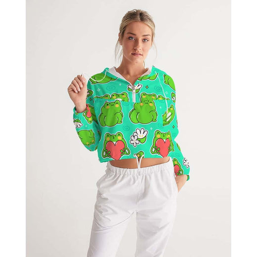 Funny Frogs Cropped Windbreaker