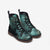 Green and Black Alcohol Ink Pattern Vegan Leather Boots -