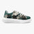 Green and White Floral LOW-TOP OVERSIZED VEGAN LEATHER
