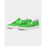 Green Paisley Bandan Slip-On Canvas Shoes