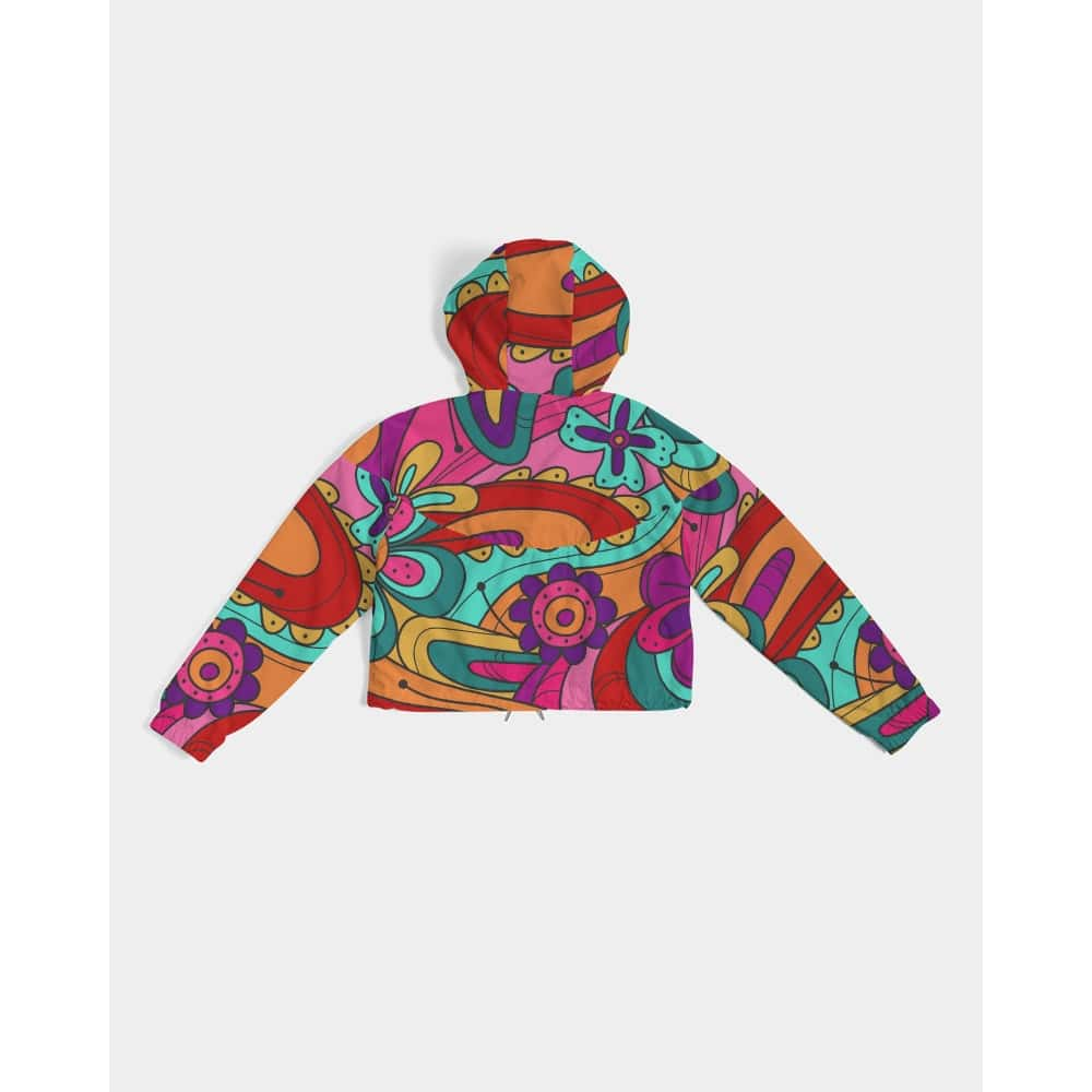 Groovy Flowers Cropped Windbreaker - $64.99 Free Shipping