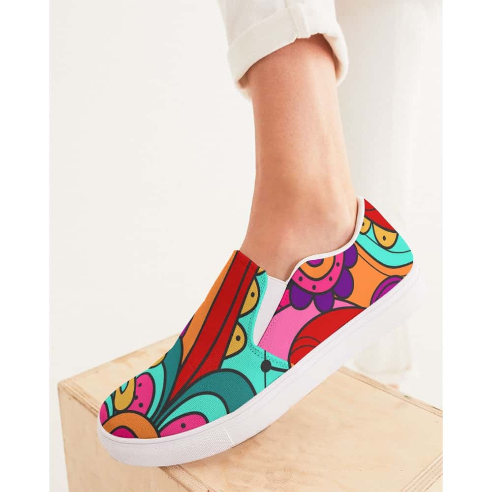 Groovy Flowers Slip-On Canvas Shoes - $64.99 - Free Shipping