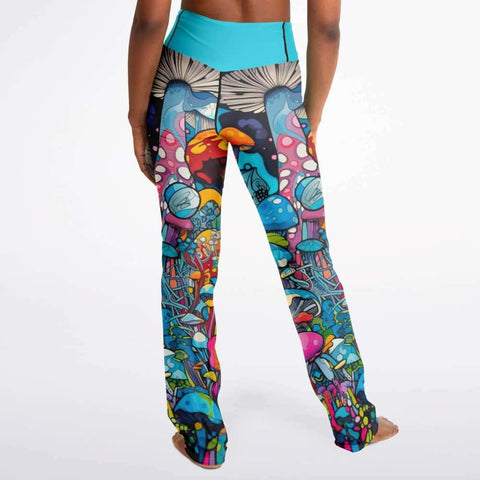 Groovy Mushrooms Flare Leggings - Free Shipping