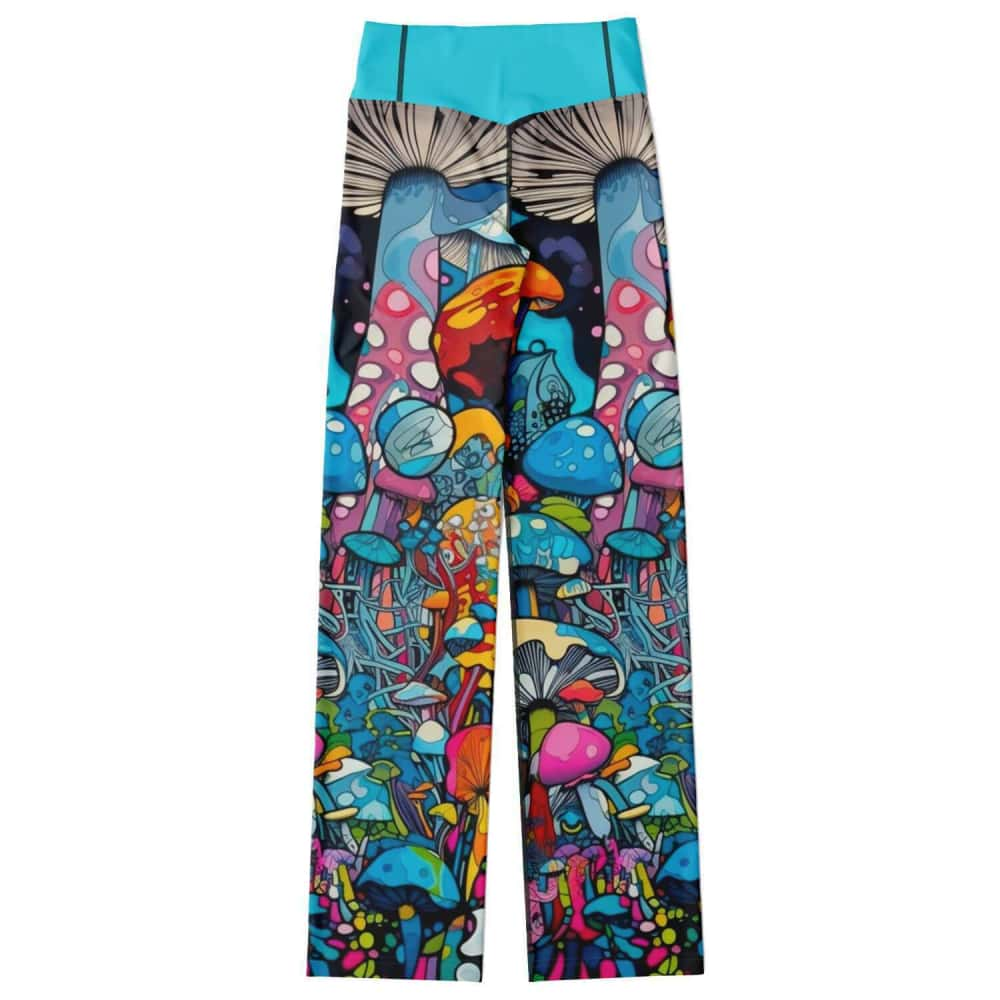 Groovy Mushrooms Flare Leggings - Free Shipping