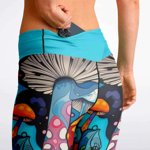 Groovy Mushrooms Flare Leggings - Free Shipping