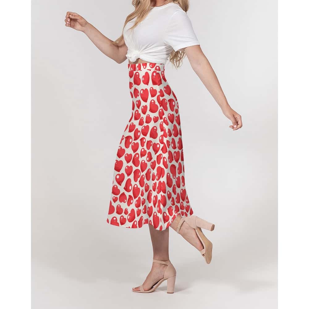 Hearts A - Line Midi Skirt - $59.99 Free Shipping