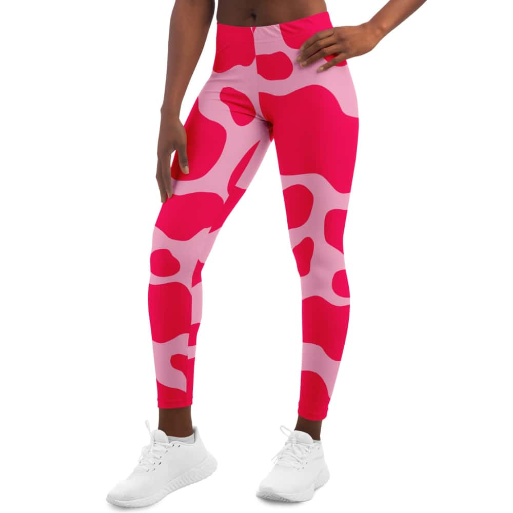 Hot Pink Cow Pattern Leggings - Free Shipping - Projects817 - Projects817  LLC