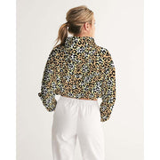 Leopard Print Cropped Windbreaker