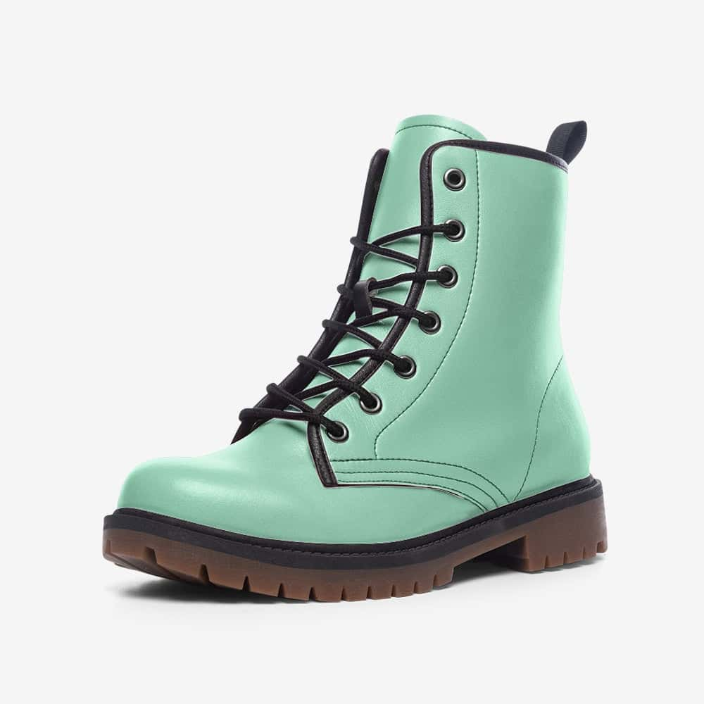 Mismatched Sailor Blue and Mint Vegan Leather Boots