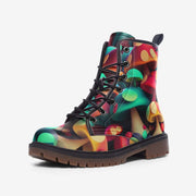 Multicolor Mushroom Vegan Leather Boots
