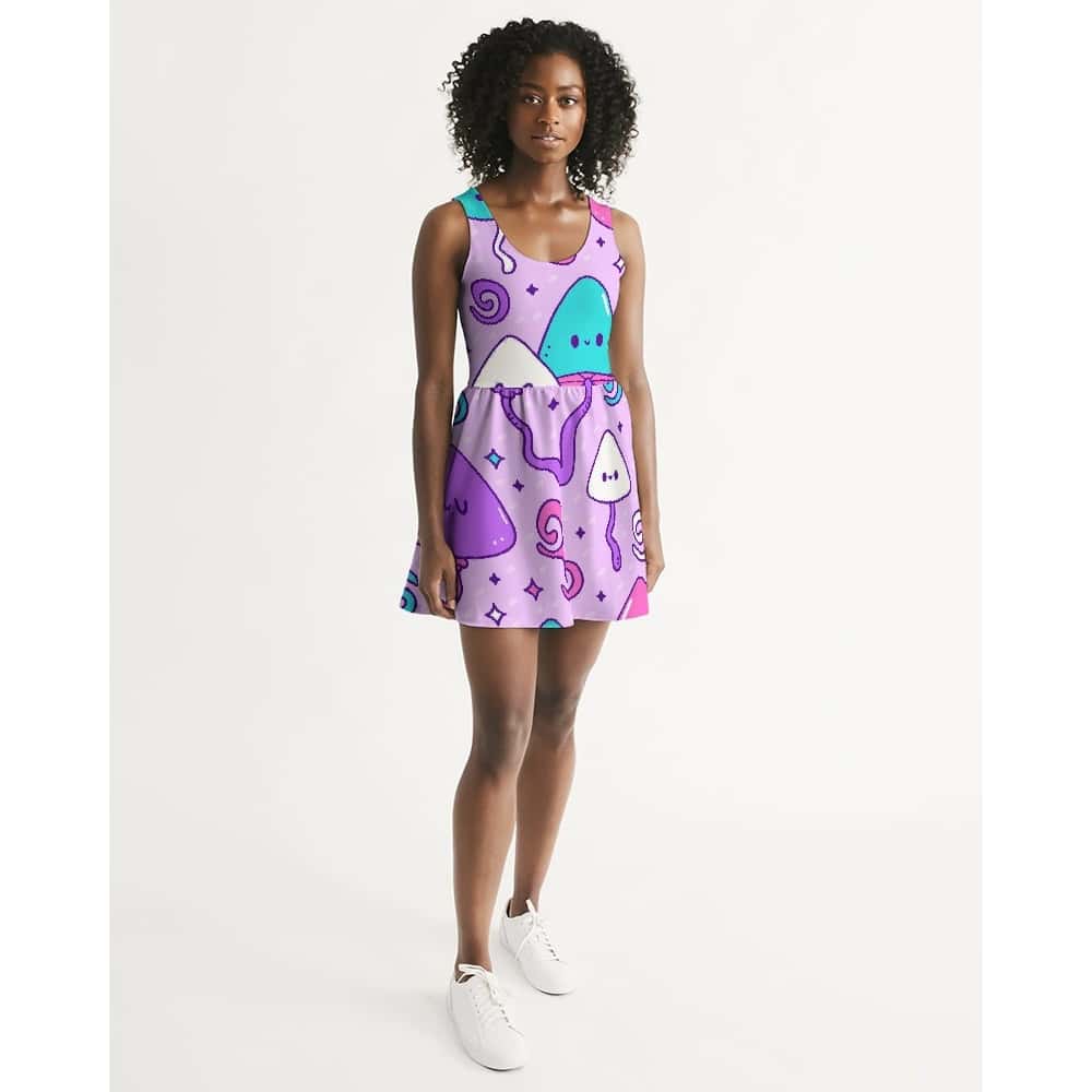 Mushroom Scoop Neck Skater Dress - $57.99 - Free Shipping