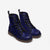 Navy Blue Leopard Print Vegna Leather Boots - $99.99 - Free