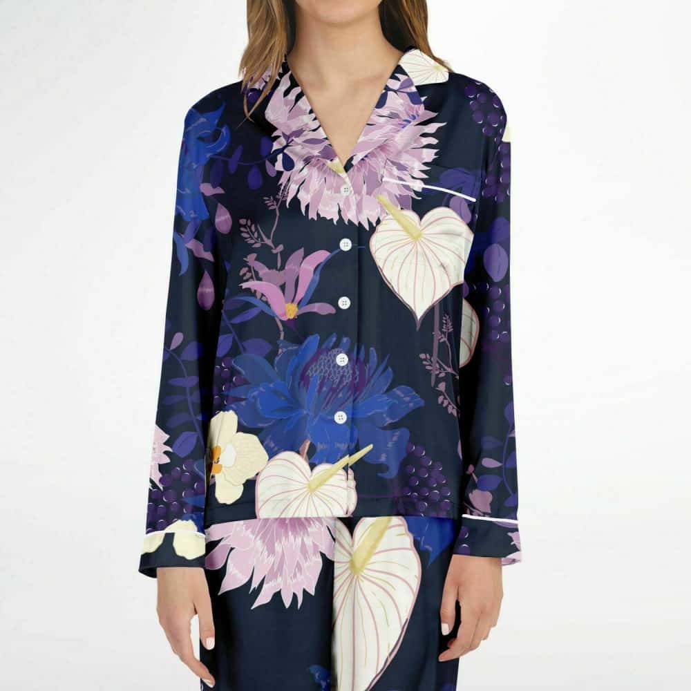 Nighttime Floral Satin Pajamas - $84.99 - Free Shipping