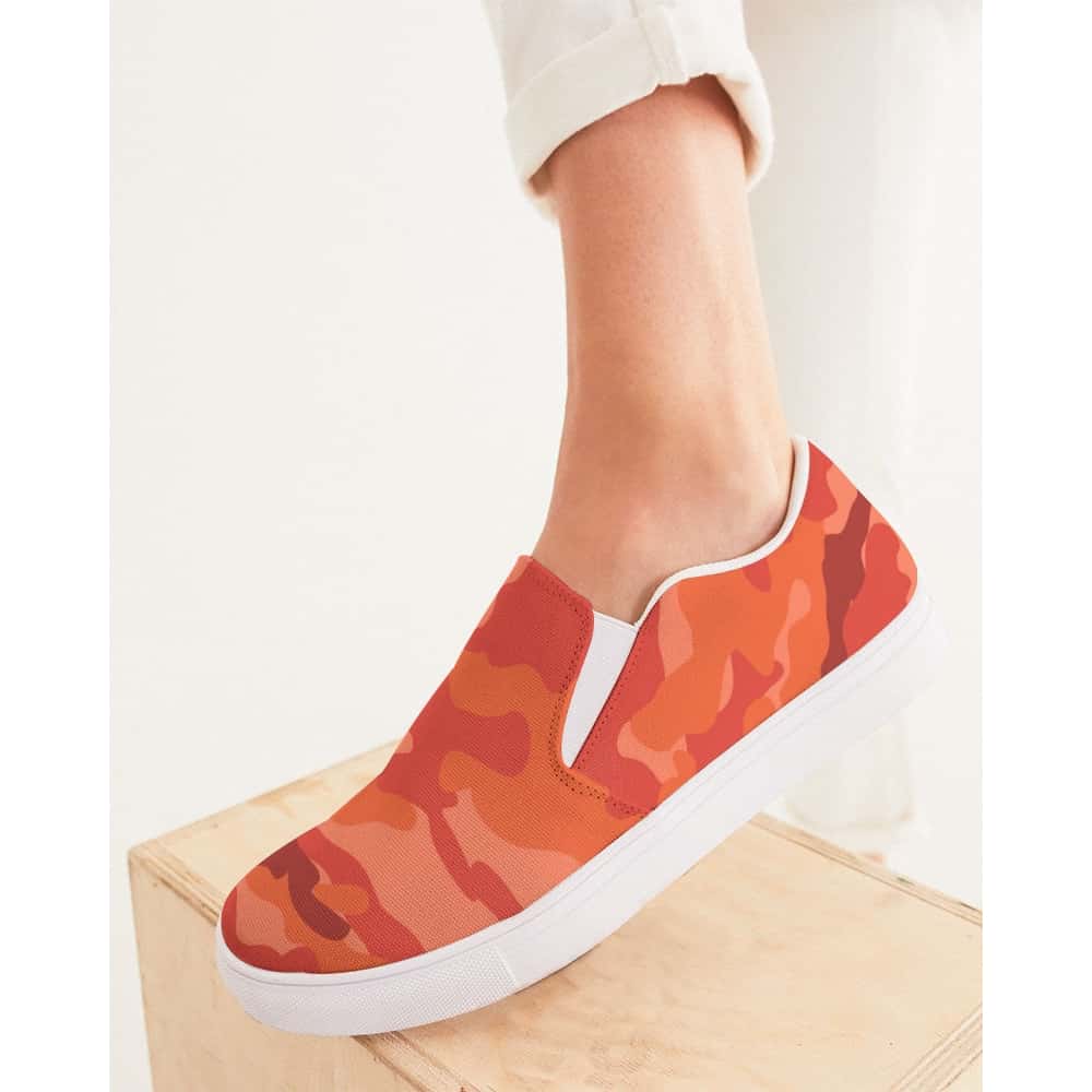 Orange Camo Slip-On Canvas Shoes - $64.99 - Free Shipping