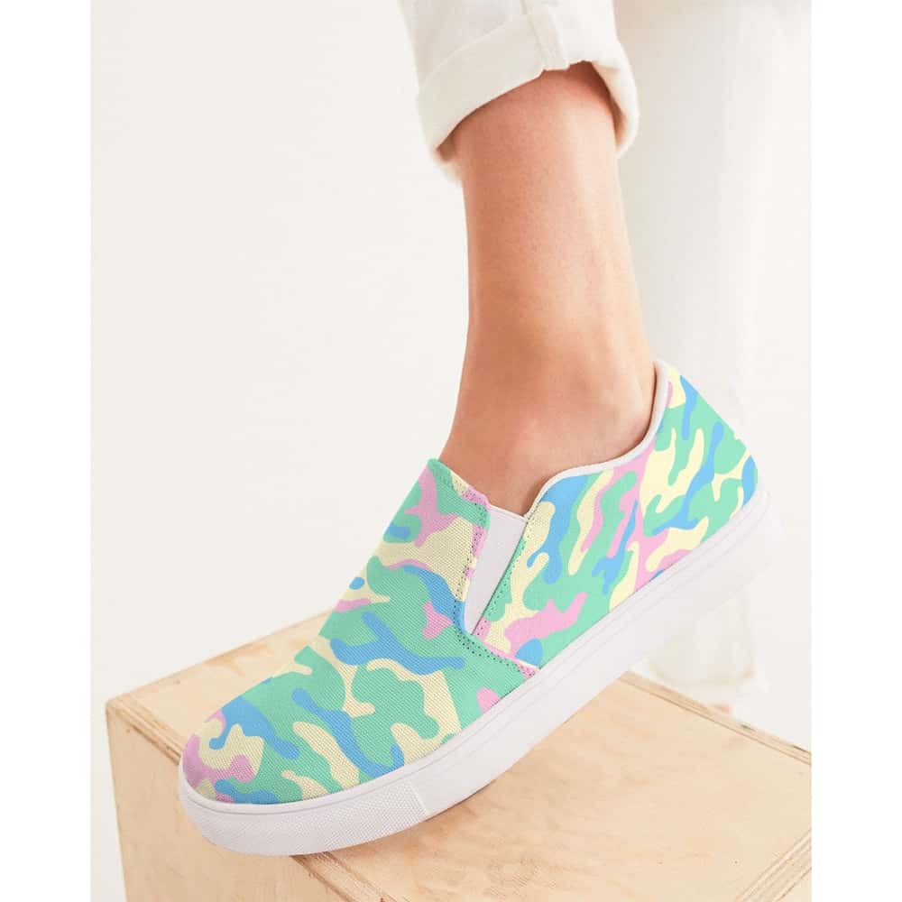Pastel Camo Slip-On Canvas Shoes - $64.99 - Free Shipping