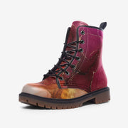 Pink and Orange Vegan Leather Boots