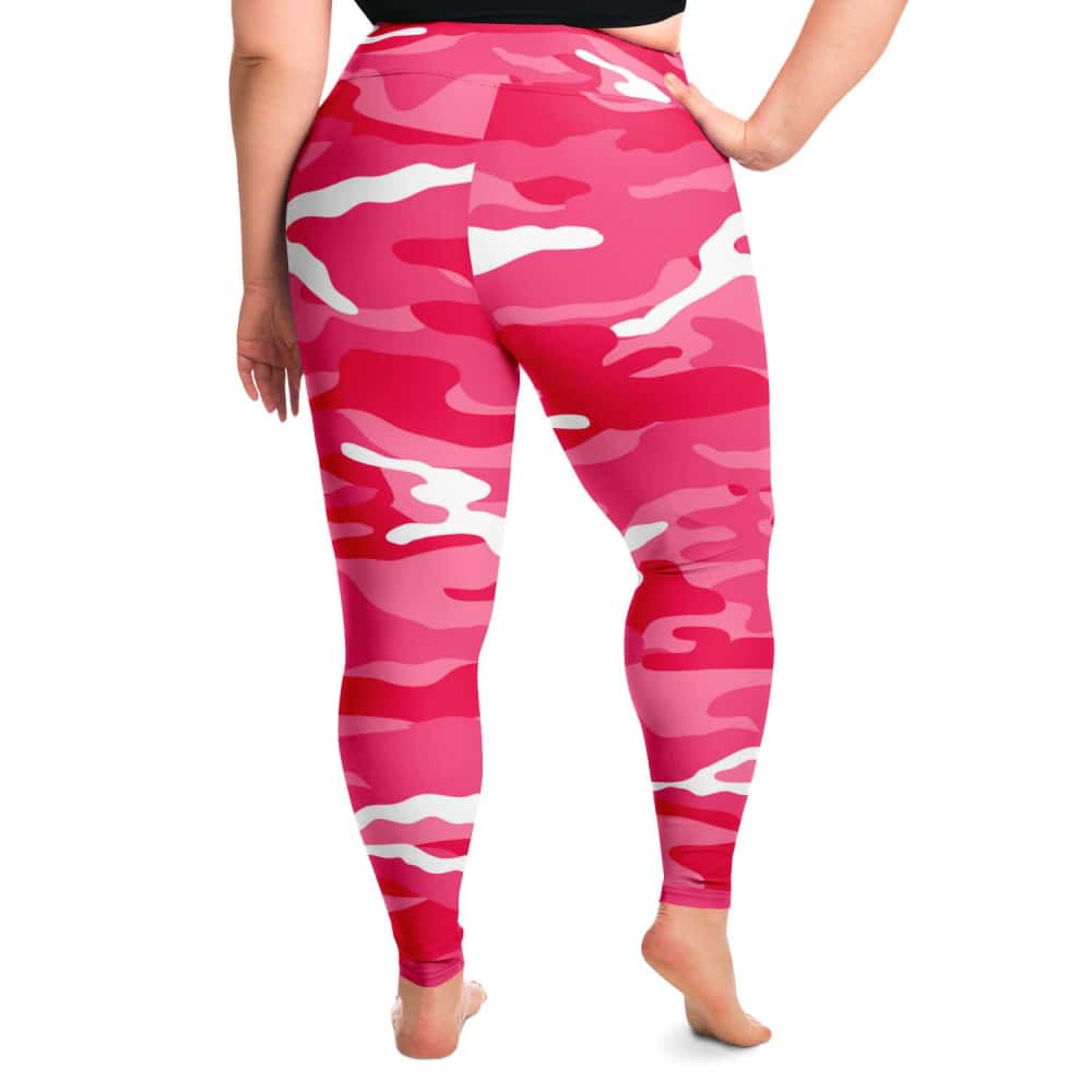 Pink and White Camo Plus Size Leggings - $48.99 Free