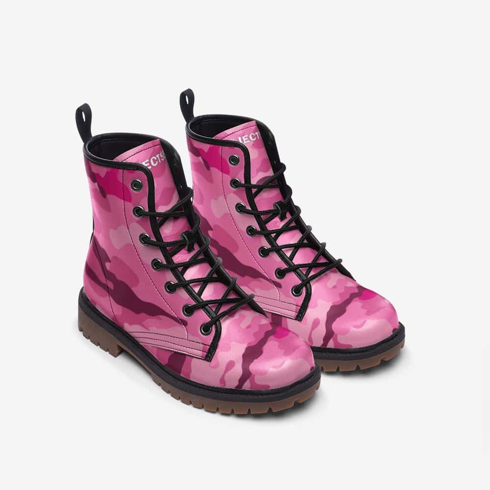 Pink Camo Vegan Leather Boots - $99.99 - Free Shipping