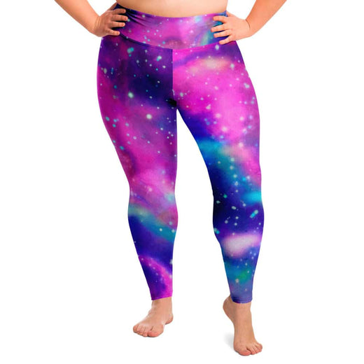 Pink Galaxy Plus Size Leggings