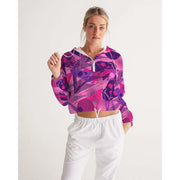 Pink Graffiti Skulls Cropped Windbreaker