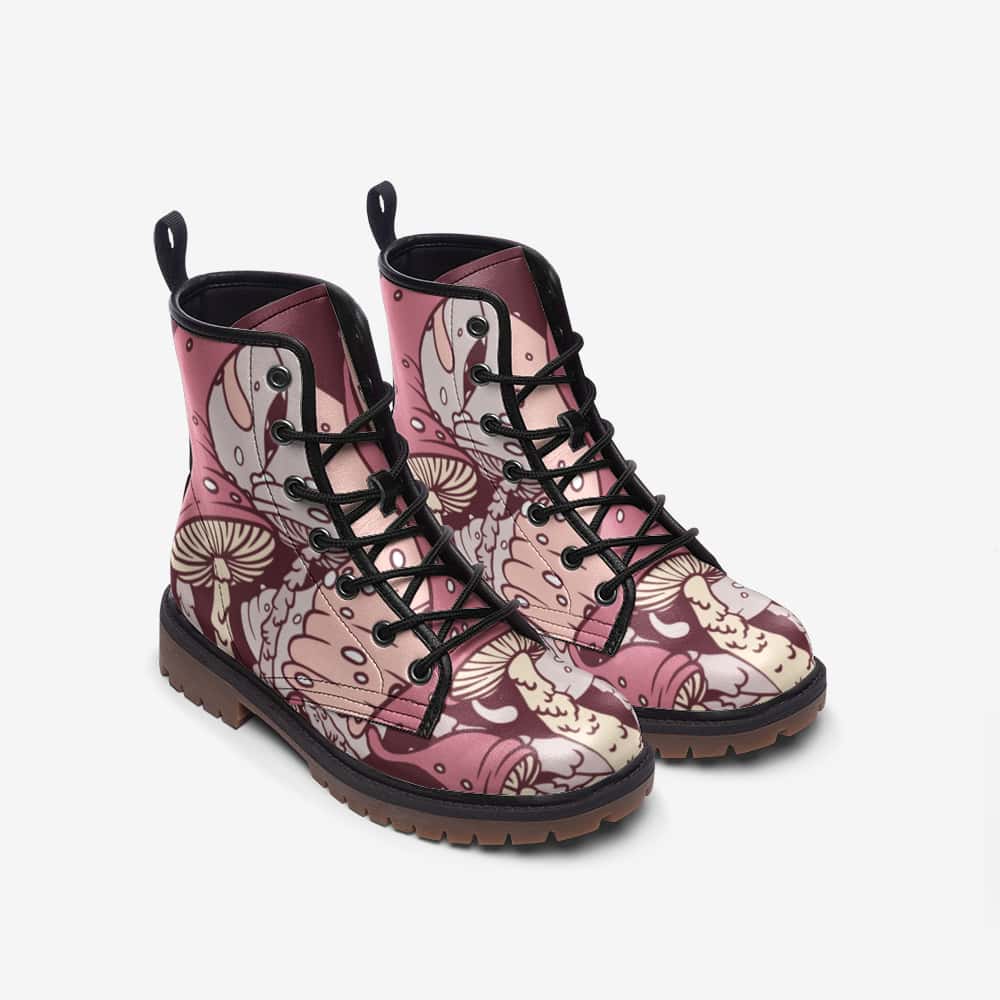 Pink Mushroom Vegan Leather Boots - $99.99 - Free Shipping