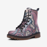 Pink Mushroom Vegan Leather Boots