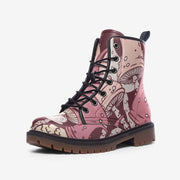 Pink Mushroom Vegan Leather Boots