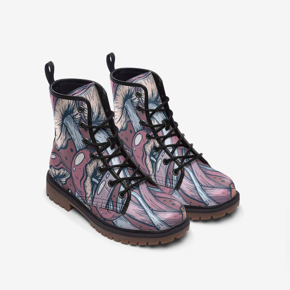 Pink Mushroom Vegan Leather Boots - $99.99 - Free Shipping