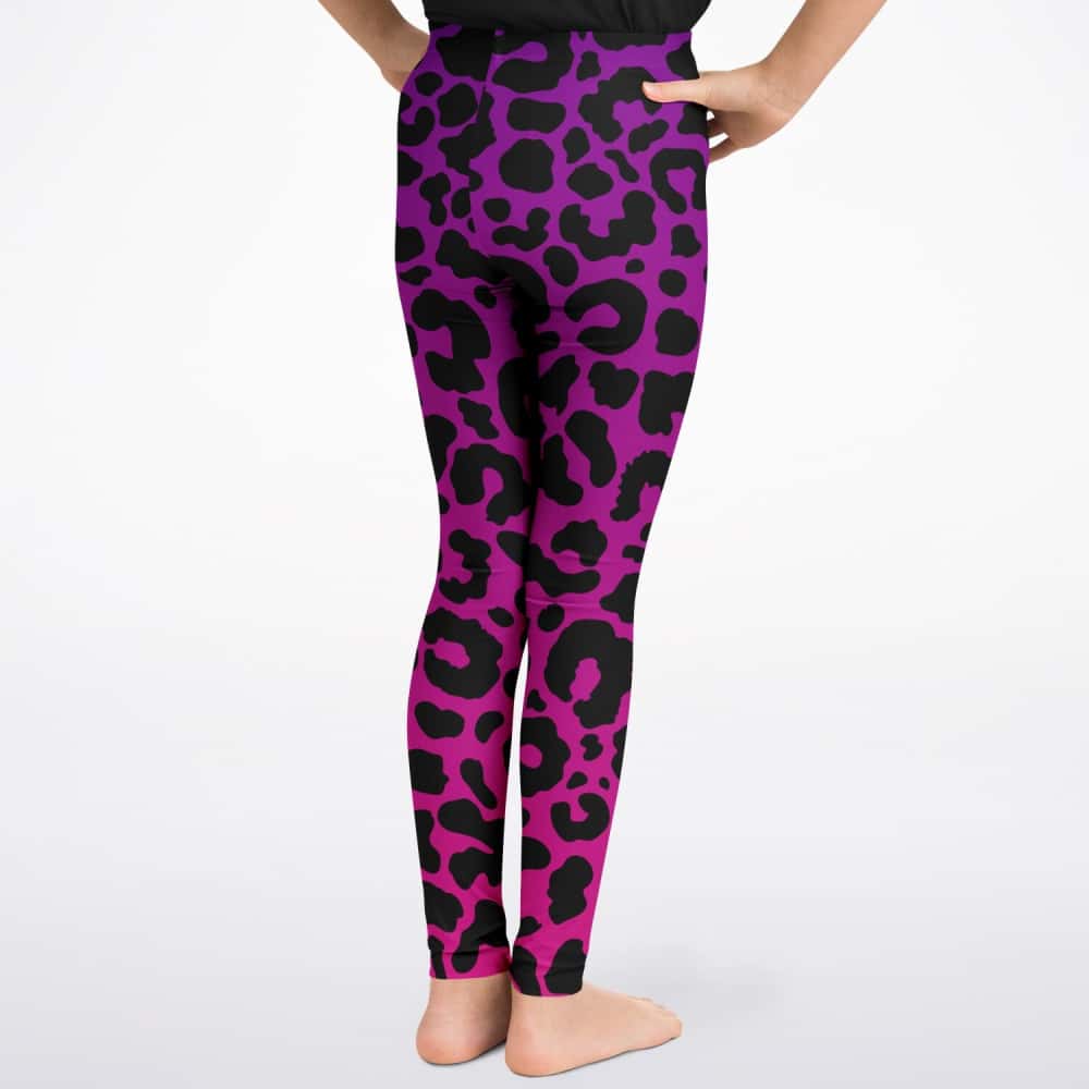 Purple and Pink Leopard Print Leggings