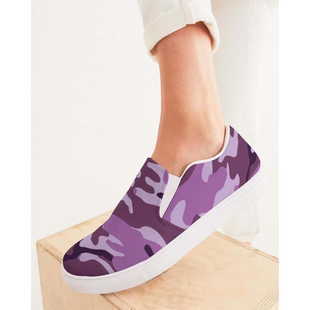 Purple Camo Slip - On Canvas Shoes - $64.99 Free Shipping