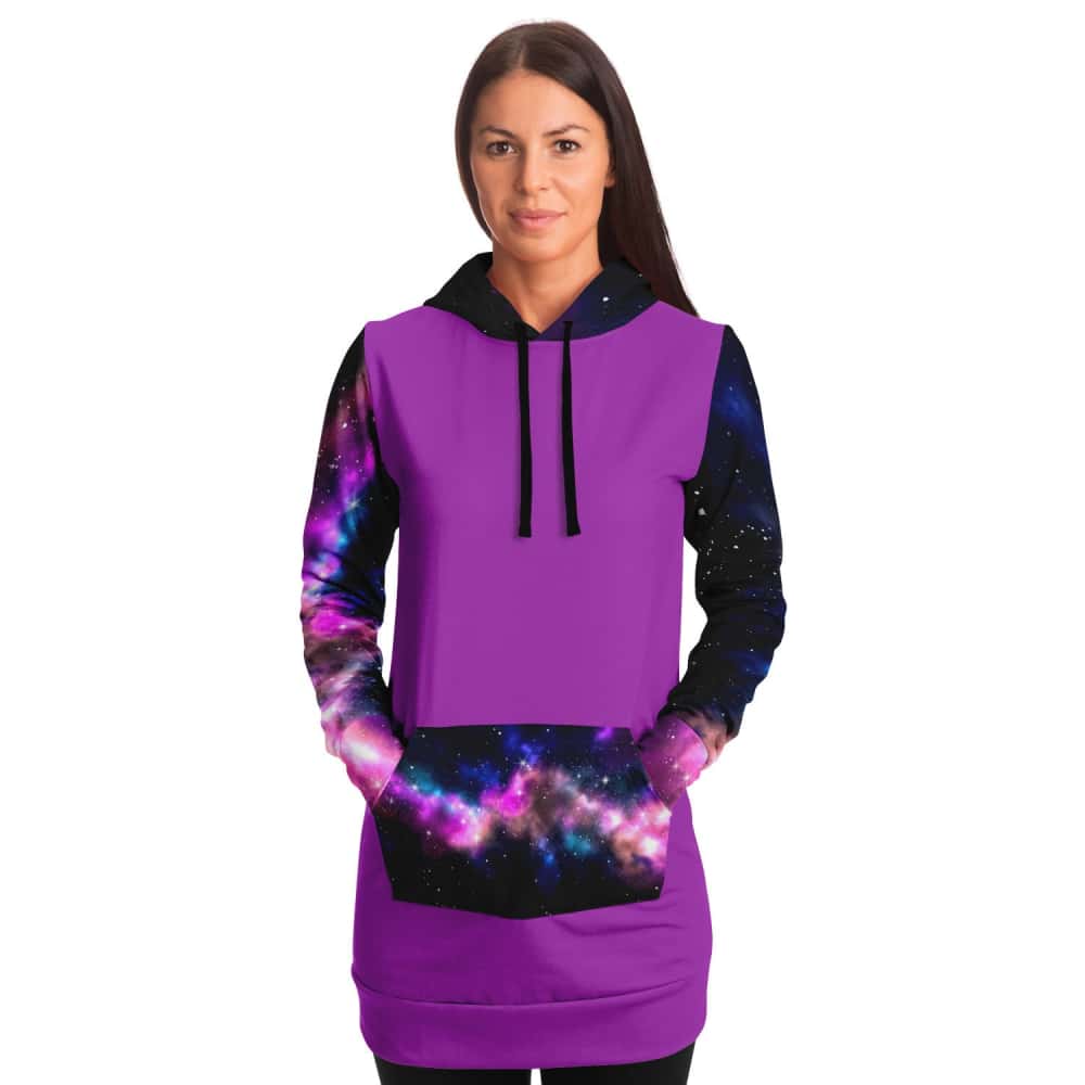 Purple Galaxy Longline Fashion Hoodie - $59.99 - Free
