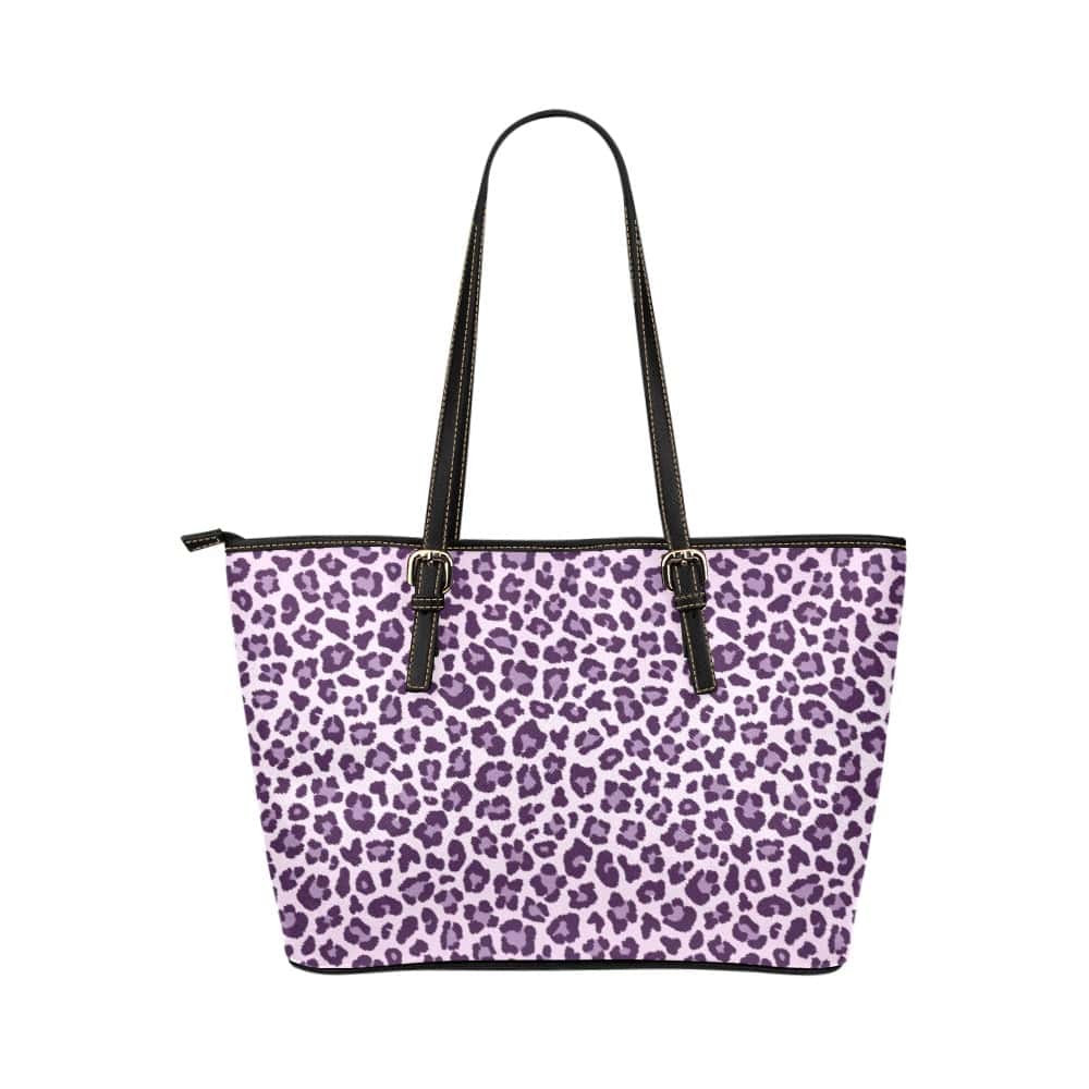 Purple Leopard Print Vegan Leather Tote Bag Large - $64.99 -