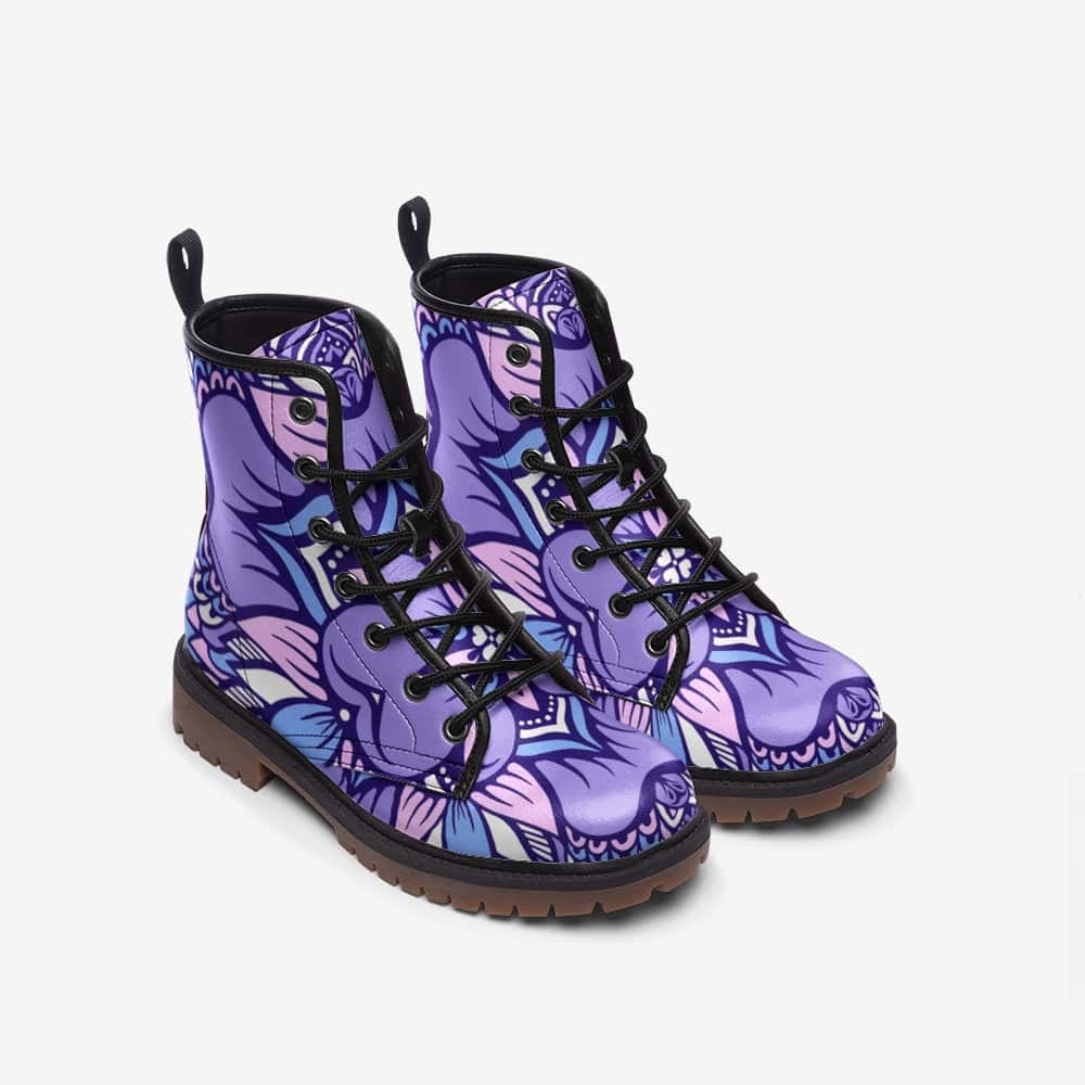 Purple Mandala Vegan Leather Boots - $99.99 - Free Shipping