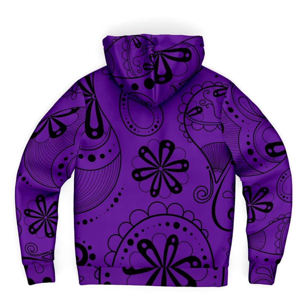 Purple Paisley Bandana Pattern Microfleece Zip Hoodie Free