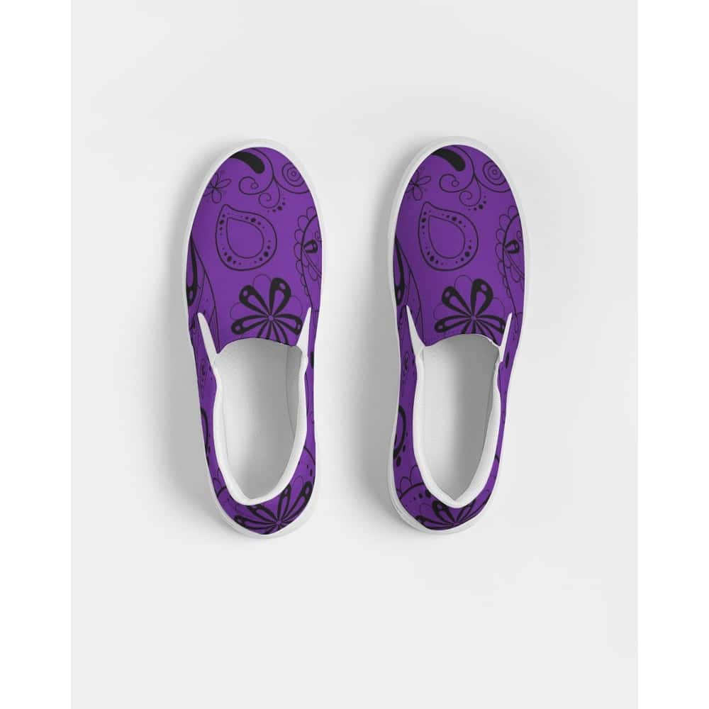 Purple Paisley Bandana Slip - On Canvas Shoes - $64.99 Free