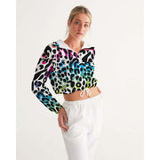 Rainbow Leopard Print Cropped Windbreaker